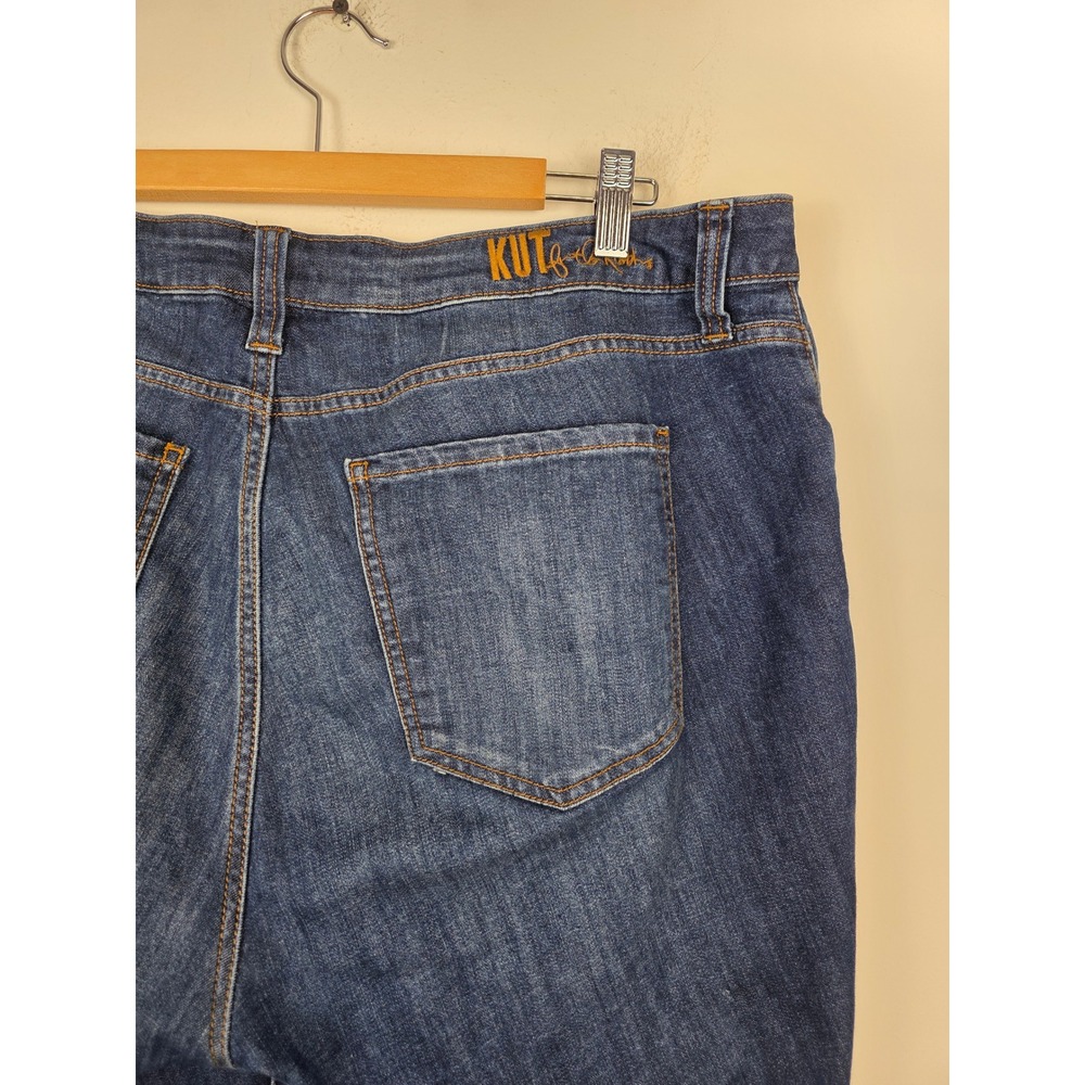 Kut from the‎ Kloth Katy Boyfriend Jeans Dark Wash Blue Plus Size 14W KP799GI7R - Picture 4 of 7